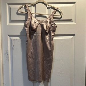 Ruby Ribbon Nude Beige Shape-wear Slip Dress 44 Shaping Compression